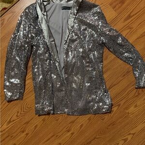 New York & Company Metallic Sequin Blazer